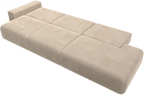 Диван прямой Лига-036 НПБ Модерн Лонг подлокотник слева (Бежевый/Велюр) Лига Диванов арт.121356L