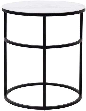 Журнальный столик Френсис Белый мрамор, стекло/ черный M-city