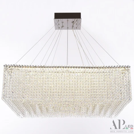 Подвесная люстра светодиодная APL LED Sicilia SH03.80.A.Ni.4000 (220V, хрусталь, на тросе)