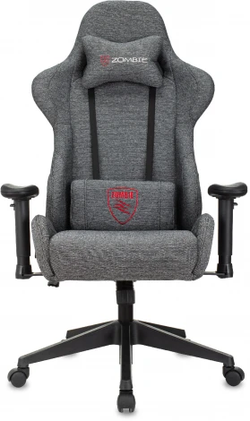 Кресло игровое Zombie Neo серый 3C1 с подголов. крестов. пластик черный GREY
