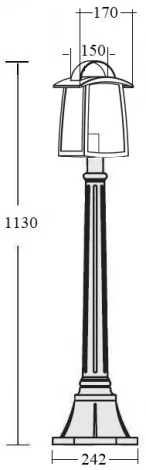 Наземный фонарь Oasis Light FRANKFURT I 27367Cl Bl (220V, IP44)