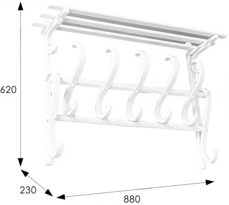 Вешалка настенная В 7Н белый от фабрики Mebelik