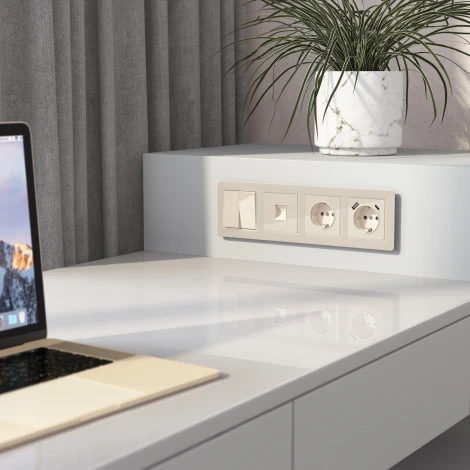 Розетка Ethernet RJ-45 (айвори акрил) Werkel W1181043 (a064064)