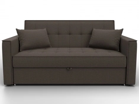 Диван прямой Лига-104 (140) (ЛДСП,Брус,Фанера,Рогожка/Коричневый) Лига Диванов 134859