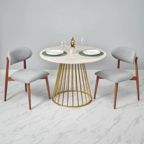 Стул Lucas 3 серый букле с ножками цвета орех Bradexhome арт.RF 0798