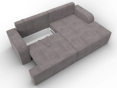 Диван угловой Лига-120 угол правый (ДСП,Брус,Фанера,ЛДС,Велюр/Бежевый) Лига Диванов 137288