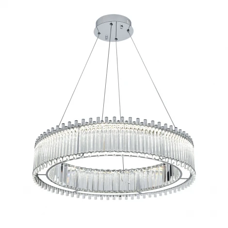 Подвесной светильник светодиодный с пультом (12056/A/1P Chrome) Indigo Grado V000195L (регулировка яркости, 220V, на тросе, круглые)