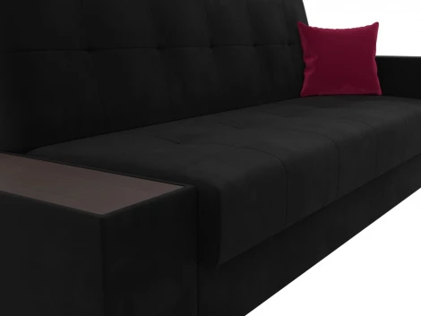 Диван-книжка Лига-020 стол слева (Черный,Бордовый/Микровельвет) Лига Диванов арт.118515L