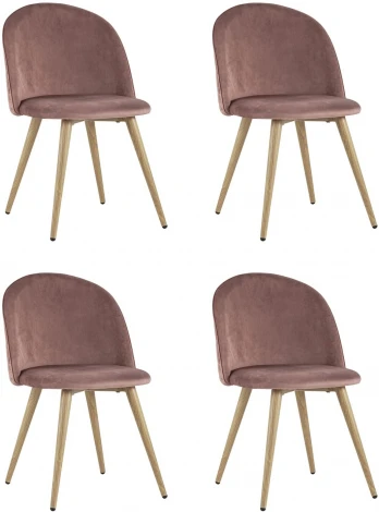 Стул Лион велюр с ромбами розовый 4 шт Stool Group арт.УТ000037443