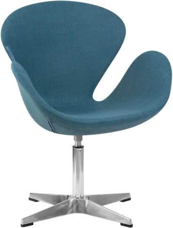69A-LMO SWAN, цвет сиденья синий (IF6), алюминиевое основание Кресло дизайнерское SWAN (синяя ткань IF6)