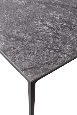 Стол NOTO 180 SINTERED STONE GLOSS STARLIGHT BLACK / BLACK