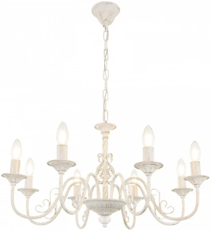 Подвесная люстра Arte Milano AM342620 342620/8 WT+G (220V, на цепи, подсвечник, свеча)