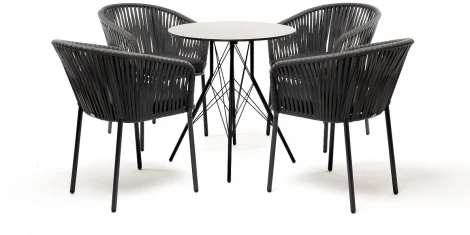 "Конте" обеденная группа на 4 персоны, круглый стол, цвет "серый гранит" 4SIS арт.УТ-00000811