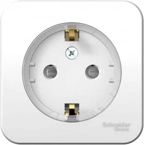 Розетка накладная с заземлением и шторками (белый) Systeme Electric Blanca BLNRA111111