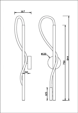 Настенный светильник с гибким неоном Tau MOD146WL-L12B3K Maytoni (LED, 220V)