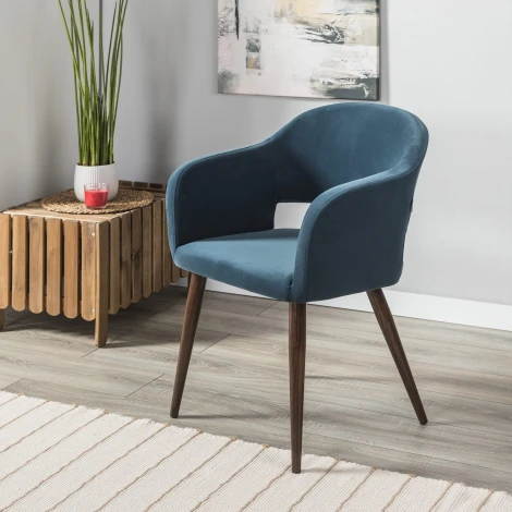 Стул R-Home Oscar тёмно-зеленый/т.орех