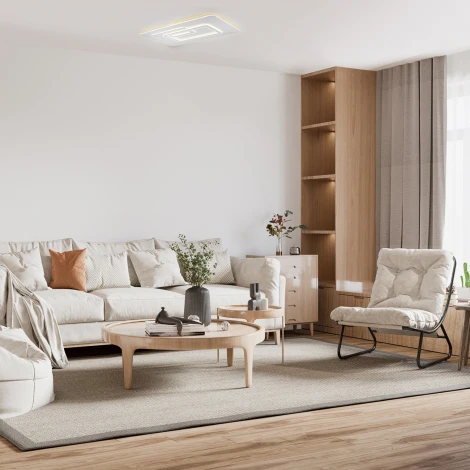 Потолочный светодиодный светильник Escada Rung 10294/3LED 182Вт, металл/акрил, белый (регулировка яркости, 220V, пульт управления)