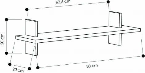 Полка прямая MUST SHELF LEVE (ЛДСП/Дуб,Белый) арт.LEV00913