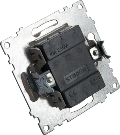 Выключатель двухклавишный (шампань) Stekker Катрин 39592