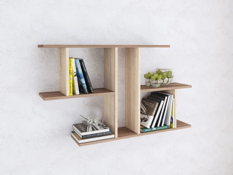 Полка ТЭКС навесная ПН-4, ясень шимо/дуб сонома