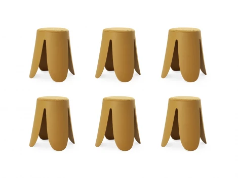 Комплект табуретов Chim 6 шт. ОГОГО Обстановочка! 966370 (Мех/Горчичный)