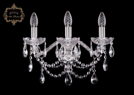 Бра Art Classic 10.25 10.25.3.165.Cr.Sp (220V, хрусталь, подвески, подсвечник, свеча)