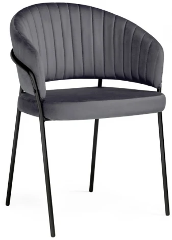 Стул Woodville на металлокаркасе Лео антрацитовый / черный 528456