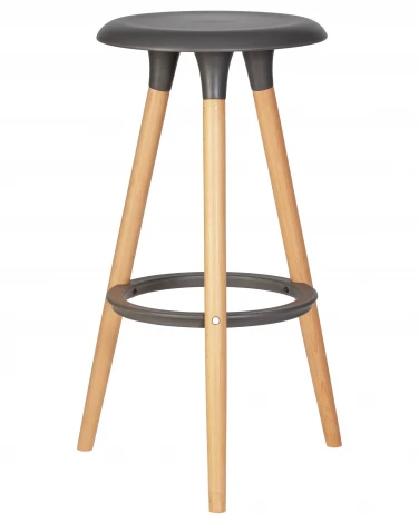 Набор 4 шт табурет барный DOBRIN ROYCE (ножки светлый бук, цвет темно-серый (GR-04))