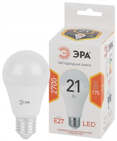 Лампочка светодиодная E27 21W ЭРА LED A65-21W-827-E27