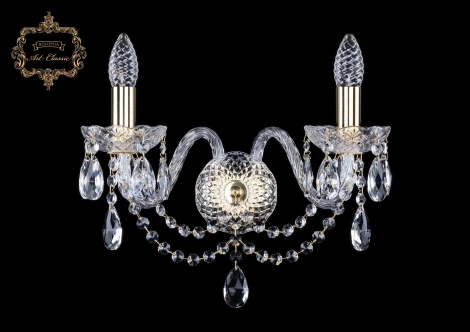 Бра Art Classic 10.12 10.12.2.165.Gd.Sp (220V, хрусталь, подвески, подсвечник, свеча)