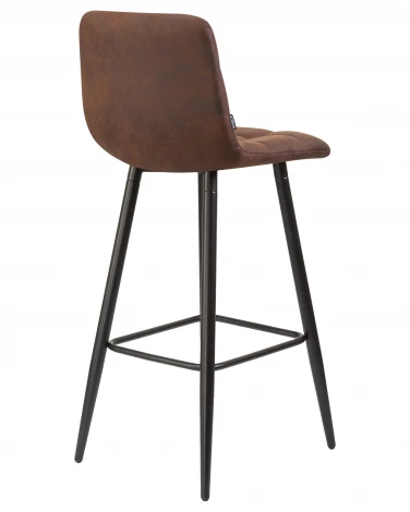 Стул барный NICOLE (черные матовые ножки, коричневая микрофибра (PK-03))