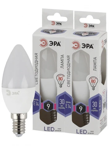 Лампочка светодиодная E14 9W ЭРА LED B35-9W-860-E14