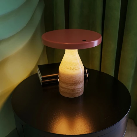 Настольная лампа SP-CROOD-TAB-R22.5x24-7W Warm3200-MIX (RD-BRG, 140 deg, 230V) (Arlight, IP20, Травертин) 061732