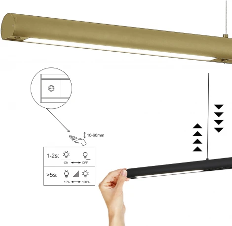 Подвесной линейный светодиодный светильник с датчиком движения Mantra Lineal 9036 (220V, на тросе)