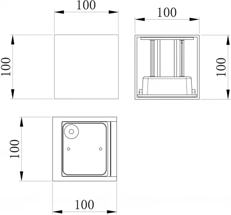 Архитектурная подсветка Maytoni Fulton O572WL-L20W3K (LED, 220V, куб, IP54)