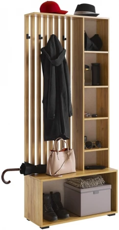 Готовая прихожая Woodville Бери дуб крафт золотой / белое дерево 551887