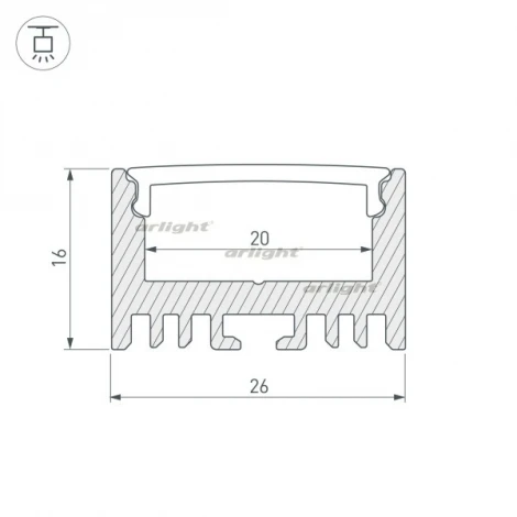 Профиль ARH-LINE-1726-2000 ANOD (Алюминий) 018674 Arlight