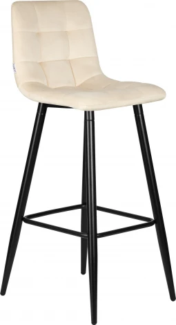 Стул барный DOBRIN NICOLE (черные матовые ножки, кремовый велюр (108-113))