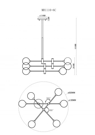 Потолочная люстра MyFar Rita MR1110-6C (220V)