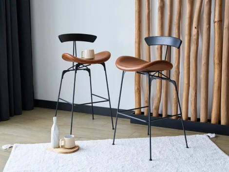 Барный стул Stem ОГОГО Обстановочка! (Экокожа/Коричневый,Черный) арт.930818