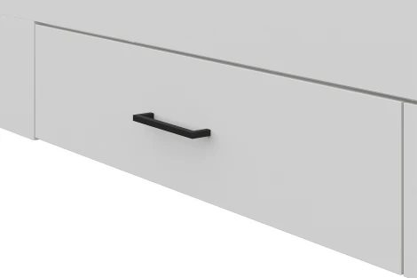 Кровать Арника двойная с ящиками Бали, Белый шагрень