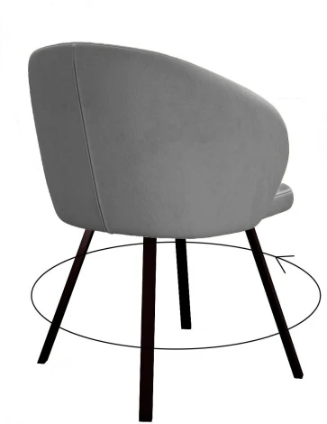 Стул DikLine 258 поворотный, Z28 серый, ножки черные