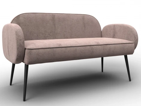 Диван прямой Лига-086 (Фанера/Металл/Велюр/Бежевый) Лига Диванов 131090