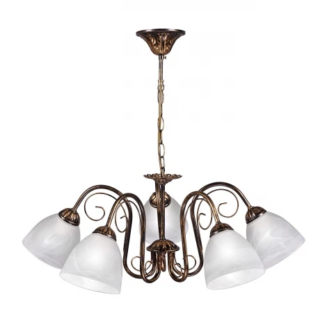 Люстра подвесная Day&Night, 5 плафонов, коричневый с золотом и белым