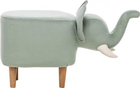 Пуф Leset Slon COMBI (Фанера,Массив дерева,Велюр/Бирюзовый,Белый) арт.2500000127823