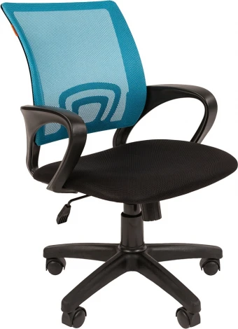 Компьютерное кресло CHAIRMAN 696 black (Пластик,Ткань,Сетка/Голубой)