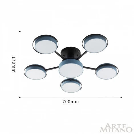 Потолочная люстра на штанге Arte Milano Ferrara 250406/5+1 Gr (LED, 220V, круглые)
