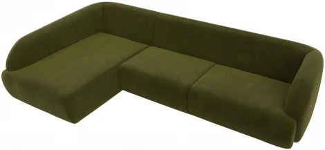 Диван угловой Лига-041 левый угол (Зеленый/Микровельвет) Лига Диванов арт.122182L