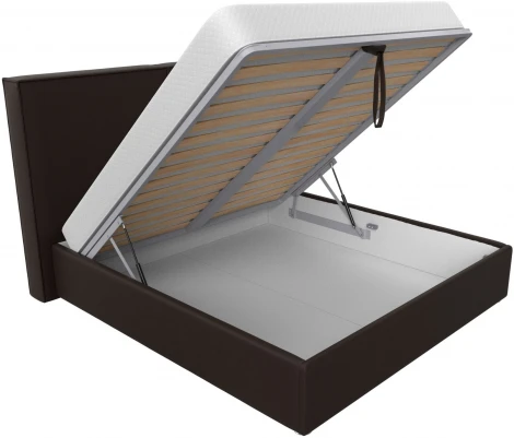 Кровать интерьерная Аура 200 (Коричневый/Экокожа) Лига Диванов арт.120574