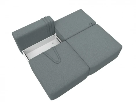 Диван прямой модульный Лига-060 НПБ (ЛДСП,Брус,Фанера/Пластик/Рогожка/Серый) Лига Диванов 129705